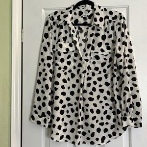 Ann Taylor Print Blouse Size L